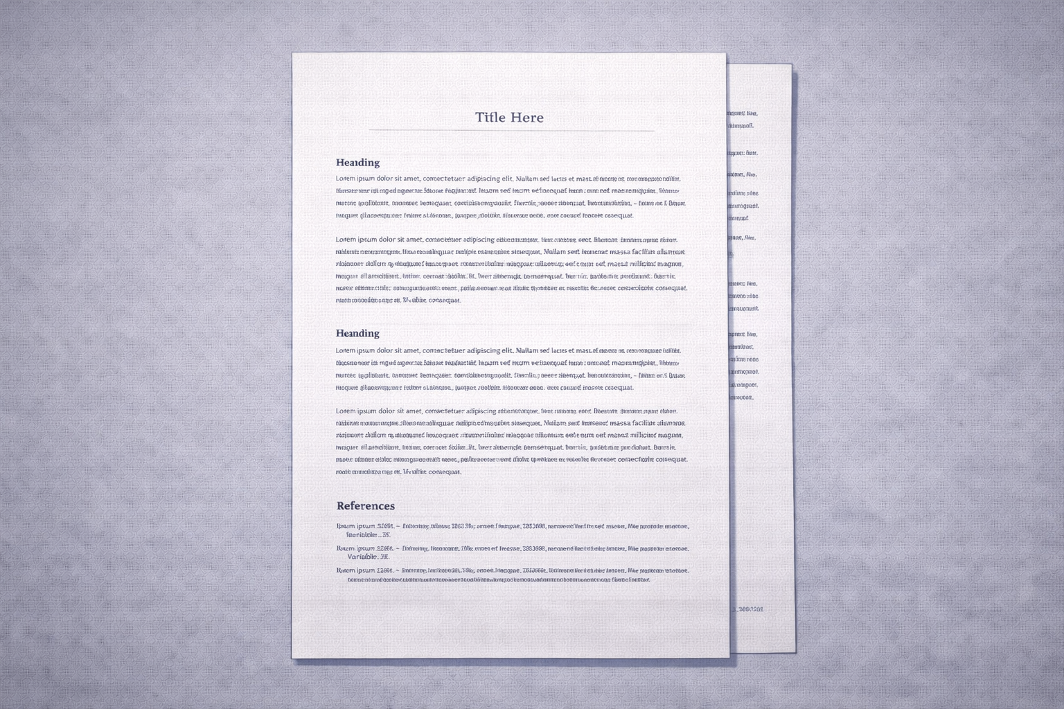 Minimalist academic illustration of a properly formatted university essay with clear margins, structured headings, in-text citations, and a neatly aligned reference list, presented in a clean scholarly style with neutral tones.